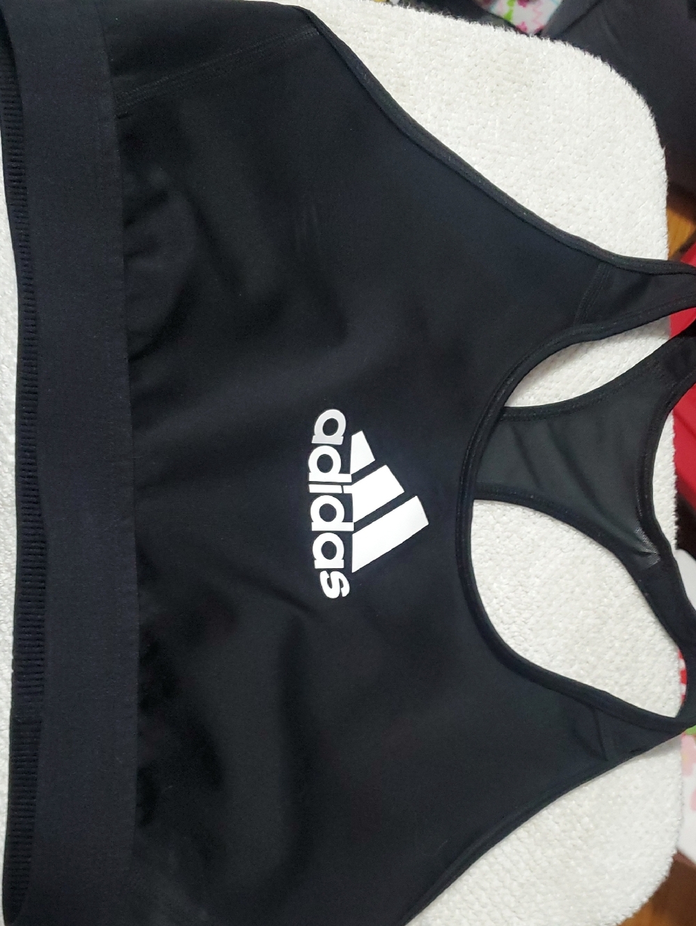 adidas Black and White Logo Racerback Crop Top